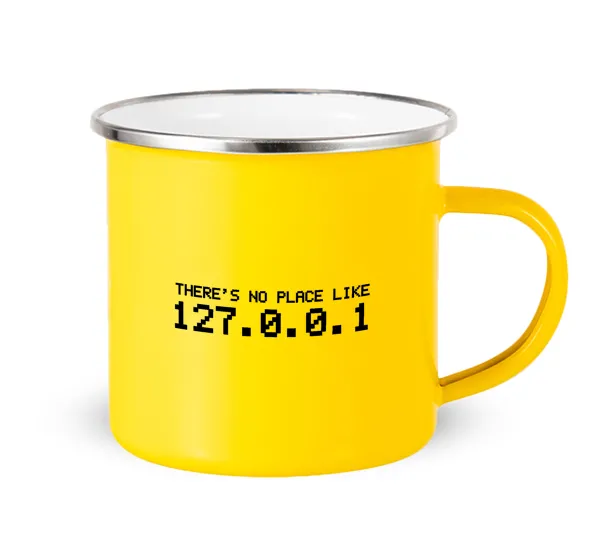 there's no place like 127.0.0.1 — Κούπα Μεταλλική εμαγιέ Κίτρινη 360ml