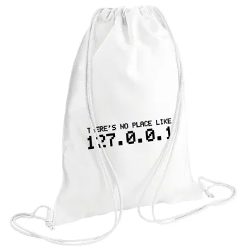 there's no place like 127.0.0.1, Backpack pouch GYMBAG white (28x40cm)