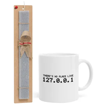 there's no place like 127.0.0.1, Easter Set, Ceramic Cup (330ml) & Easter aromatic flat candle (30cm) (GRAY)