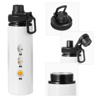 3G > 4G > 5G, Metal water bottle with safety cap, aluminum 850ml