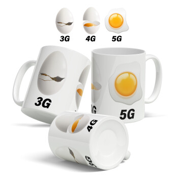 3G > 4G > 5G, Ceramic coffee mug, 330ml (1pcs)