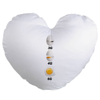 3G > 4G > 5G, Μαξιλάρι καναπέ καρδιά 40x40cm περιέχεται το  γέμισμα