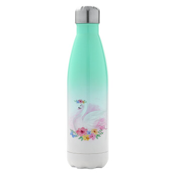 Λευκός κύκνος, Μεταλλικό παγούρι θερμός Πράσινο/Λευκό (Stainless steel), διπλού τοιχώματος, 500ml