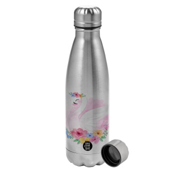 White swan, Metallic water bottle, stainless steel, 750ml
