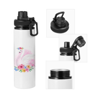 White swan, Metal water bottle with safety cap, aluminum 850ml