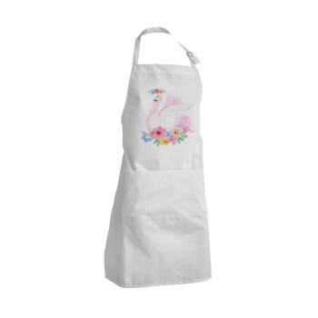 White swan, Adult Chef Apron (with sliders and 2 pockets)