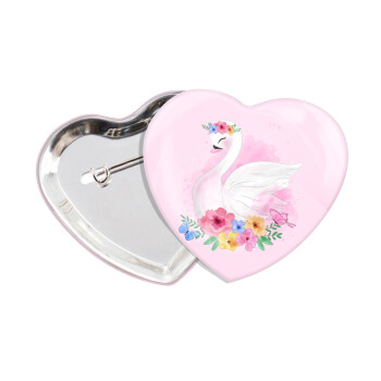 White swan, Κονκάρδα παραμάνα καρδιά (57x52mm)