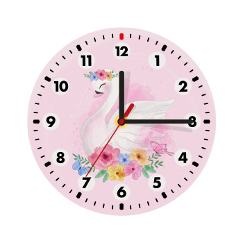 White swan, Wooden wall clock (20cm)