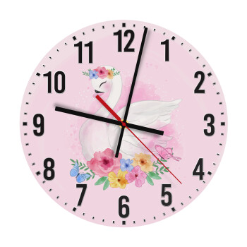 White swan, Ρολόι τοίχου ξύλινο (30cm)