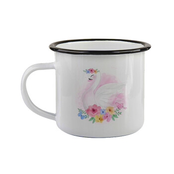 White swan, Κούπα εμαγιέ με μαύρο χείλος 360ml