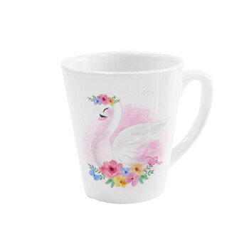 Λευκός κύκνος, Κούπα κωνική Latte Λευκή, κεραμική, 300ml