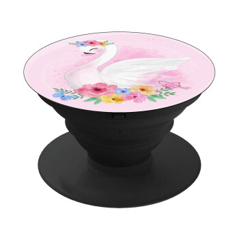 White swan, Phone Holders Stand  Black Hand-held Mobile Phone Holder