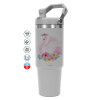 GREY color, 890ml (30oz) stainless Steel Tumbler with Handle