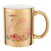 Mug ceramic, gold mirror, 330ml