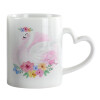 Mug heart handle, ceramic, 330ml
