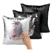 Μαξιλάρι καναπέ Μαγικό Μαύρο με πούλιες 40x40cm περιέχεται το γέμισμα