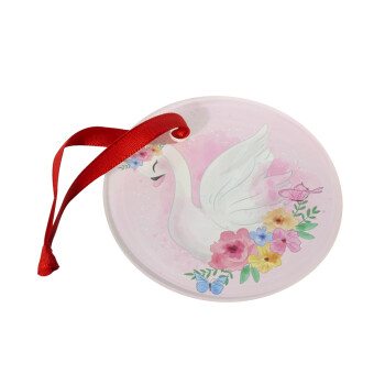 White swan, Christmas ornament glass 9cm