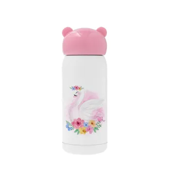 Λευκός κύκνος, Ροζ ανοξείδωτο παγούρι θερμό (Stainless steel), 320ml