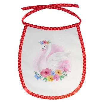 White swan, Σαλιάρα μωρού αλέκιαστη με κορδόνι Κόκκινη