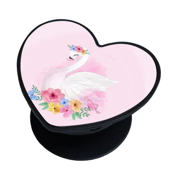 White swan, Phone Holders Stand  καρδιά Μαύρο Βάση Στήριξης Κινητού στο Χέρι