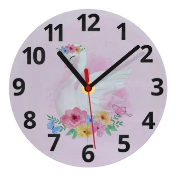 White swan, Ρολόι τοίχου γυάλινο (20cm)
