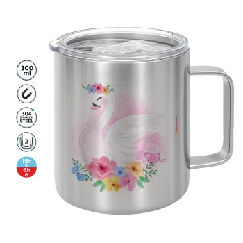 White swan, Mug Stainless steel double wall 300ml
