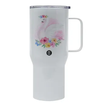 White swan, Mega Stainless steel Tumbler with lid, double wall 750L