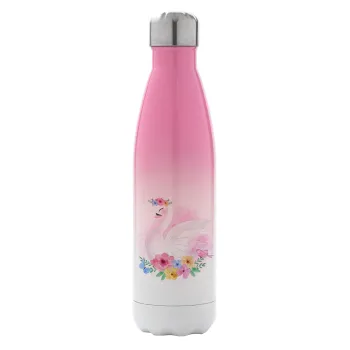 White swan, Metal mug thermos Pink/White (Stainless steel), double wall, 500ml