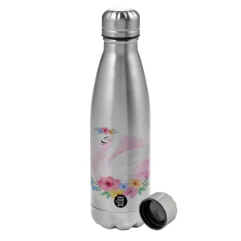 White swan, Metallic water bottle, stainless steel, 750ml
