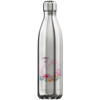 Λευκός κύκνος, Μεταλλικό παγούρι θερμός Inox (Stainless steel), διπλού τοιχώματος, 750ml