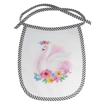 White swan, Σαλιάρα μωρού αλέκιαστη με κορδόνι Μαύρη