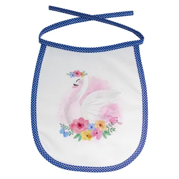 White swan, Σαλιάρα μωρού αλέκιαστη με κορδόνι Μπλε