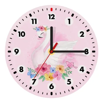White swan, Wooden wall clock (20cm)