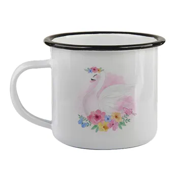 White swan, Κούπα εμαγιέ με μαύρο χείλος 360ml