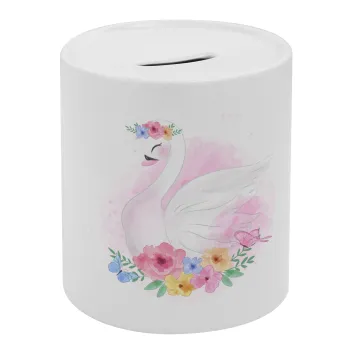 Λευκός κύκνος, Κουμπαράς πορσελάνης με τάπα