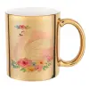 Mug ceramic, gold mirror, 330ml