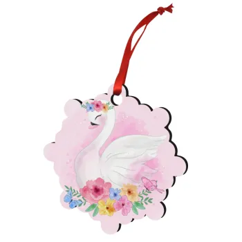 Λευκός κύκνος, Στολίδι Χριστουγεννιάτικο στολίδι snowflake ξύλινο 7.5cm