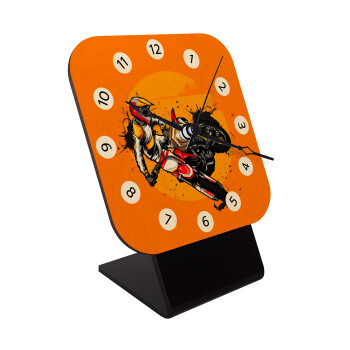 Motocross, Quartz Table clock in natural wood (10cm)