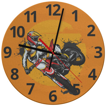 Motocross, Ρολόι τοίχου γυάλινο (30cm)