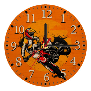 Motocross, Ρολόι τοίχου ξύλινο plywood (20cm)