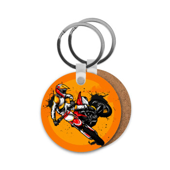 Motocross, Μπρελόκ Ξύλινο στρογγυλό MDF Φ5cm