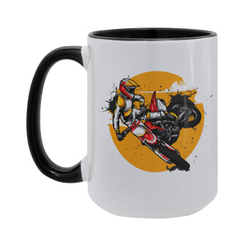 Motocross, Κούπα Mega 15oz, κεραμική Μαύρη, 450ml