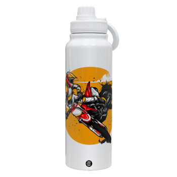 Motocross, Θερμός 1L Ανοξείδωτο με Βάση Κινητού & Διπλά Τοιχώματα