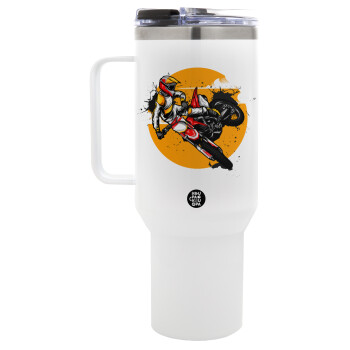 Motocross, Mega Stainless steel Tumbler with lid, double wall 1,2L