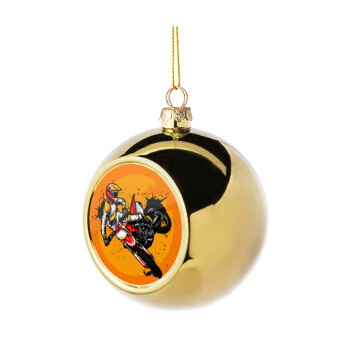 Motocross, Χριστουγεννιάτικη μπάλα δένδρου Χρυσή 8cm
