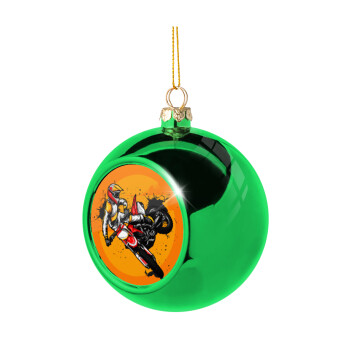 Motocross, Χριστουγεννιάτικη μπάλα δένδρου Πράσινη 8cm