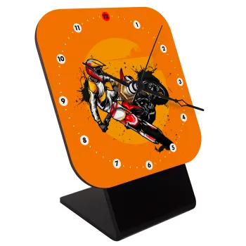 Motocross, Quartz Wooden table clock with hands (10cm)