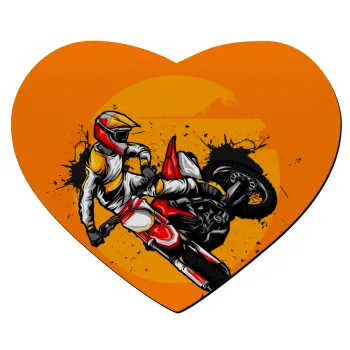 Motocross, Mousepad καρδιά 23x20cm