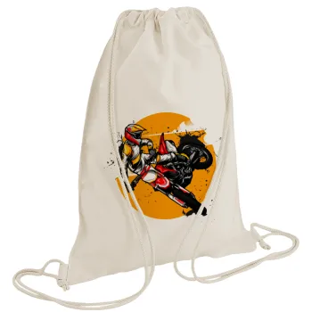Motocross, Backpack bag GYMBAG natural (28x40cm)