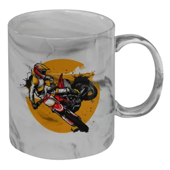 Motocross, Mug ceramic marble style, 330ml